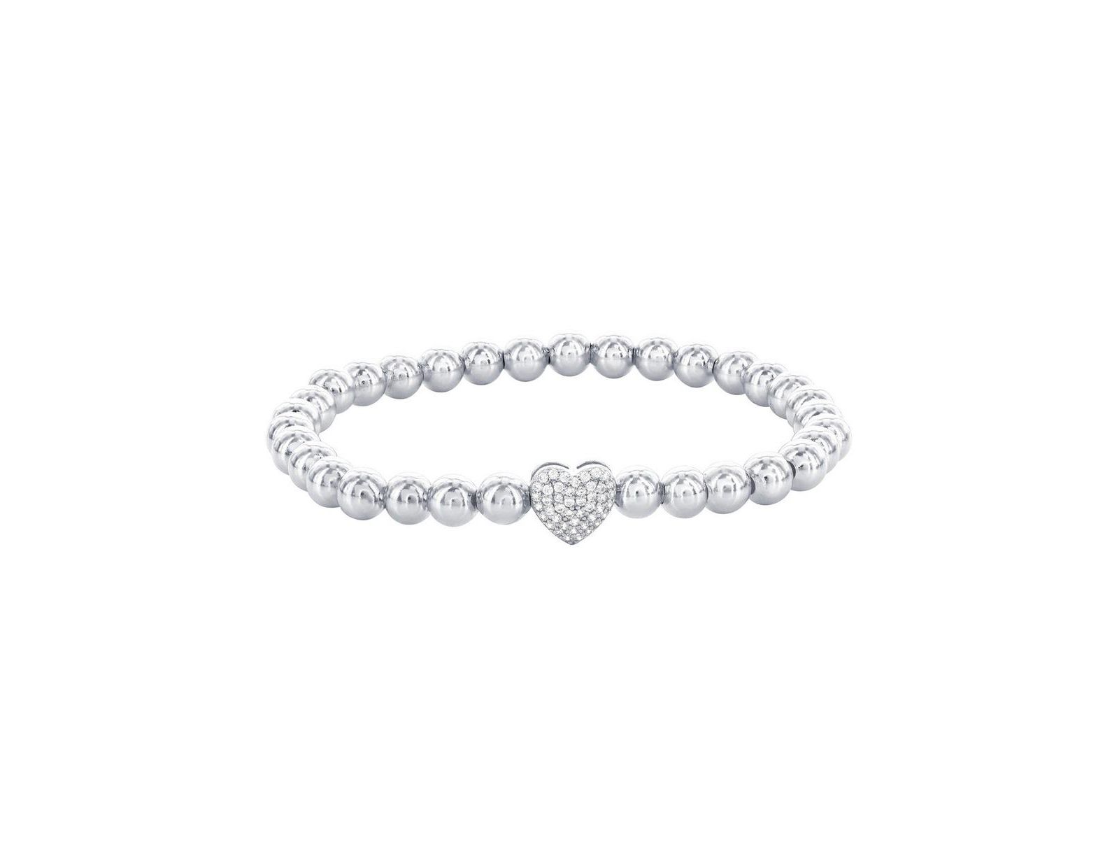 Simona Sterling , CZ Heart Beaded Bracelet