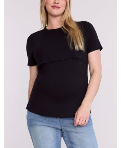 Motherhood Maternity Women's Crewneck Short Sleeve Nursing Tee - Motherhood