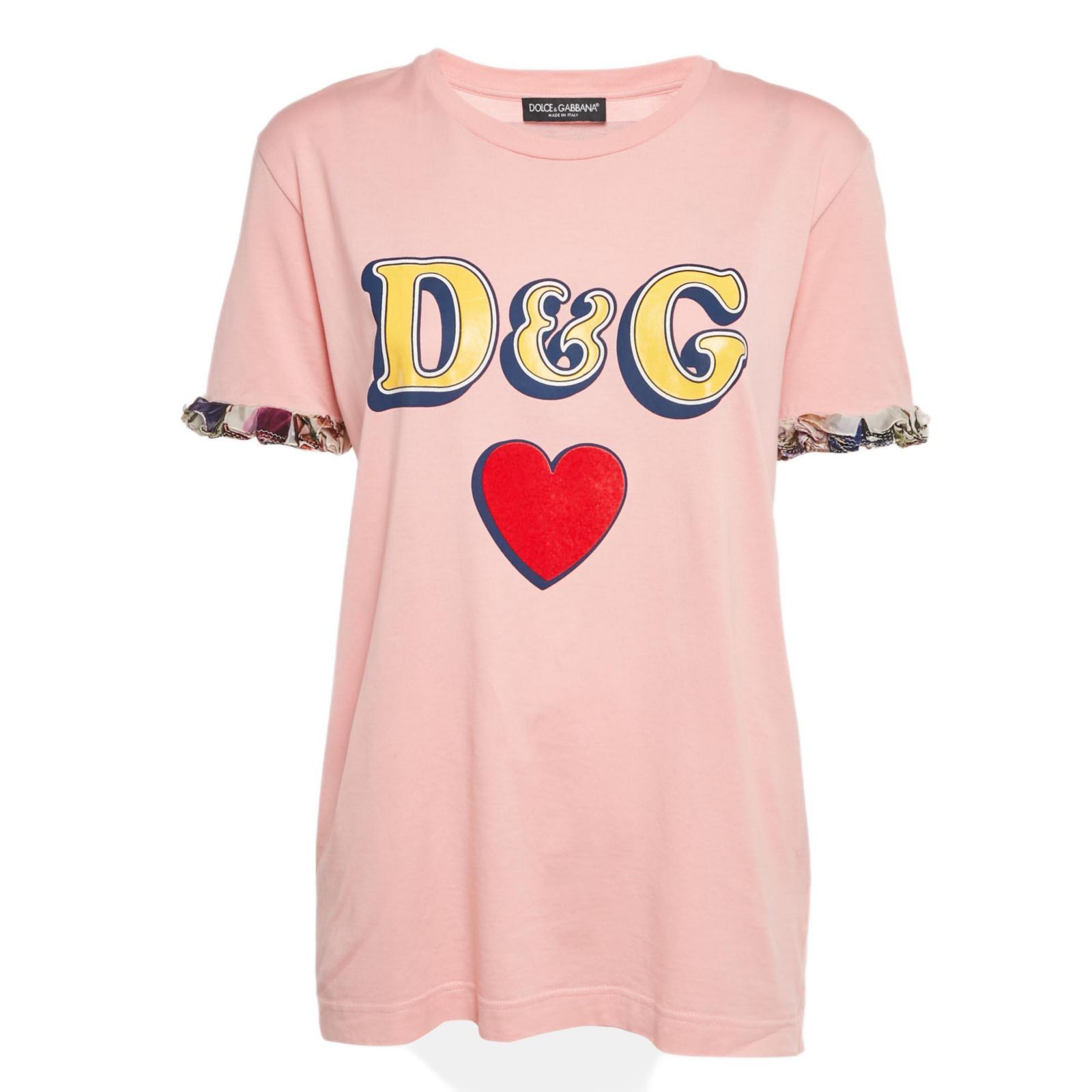 Pre-Owned Dolce & Gabbana Women's Logo Print Jersey Crewneck T-Shirt