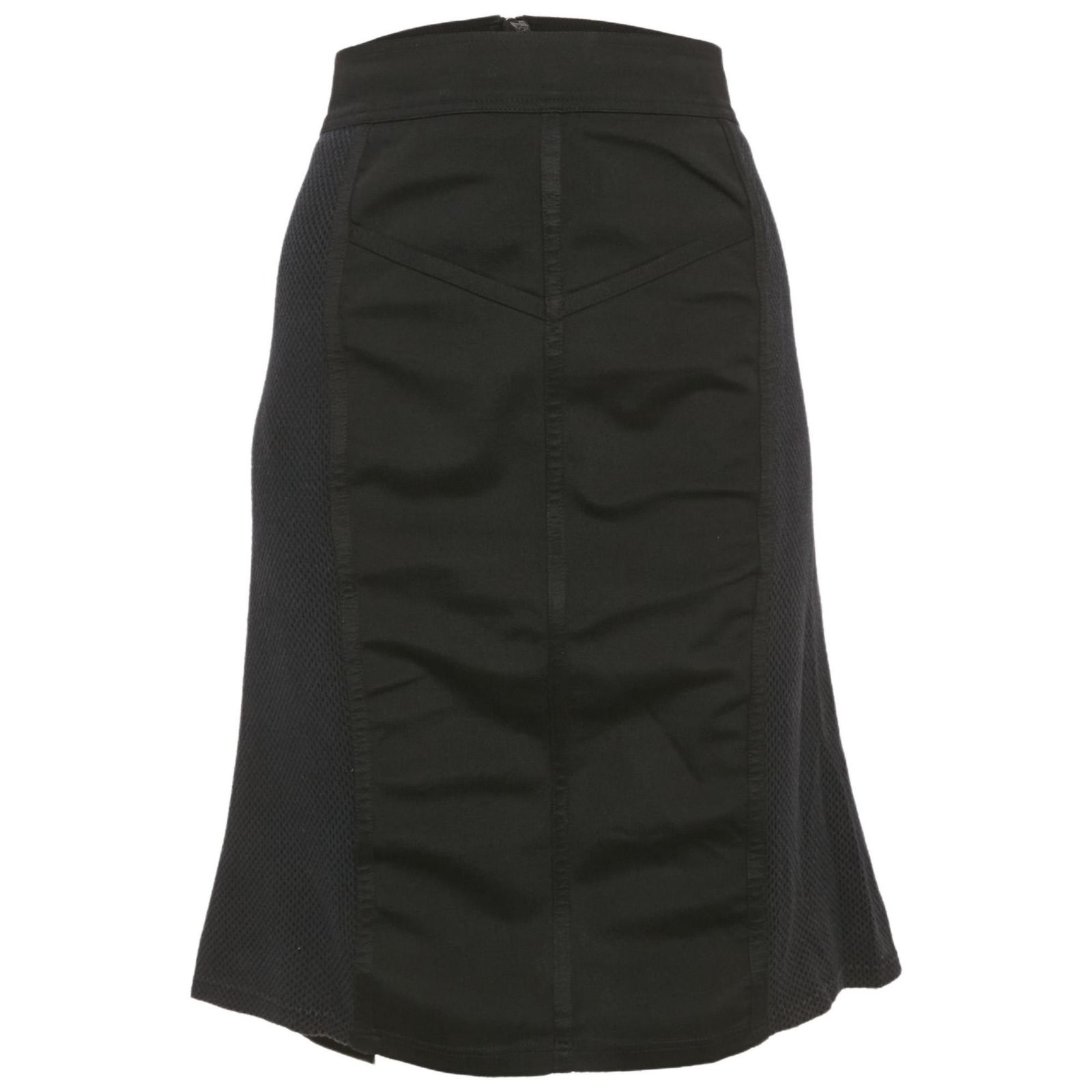 Pre-Owned Burberry Women's Black Mesh Trim Jersey Pencil Skirt