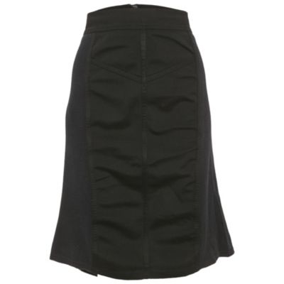 Pre-Owned Burberry Women's Black Mesh Trim Jersey Pencil Skirt
