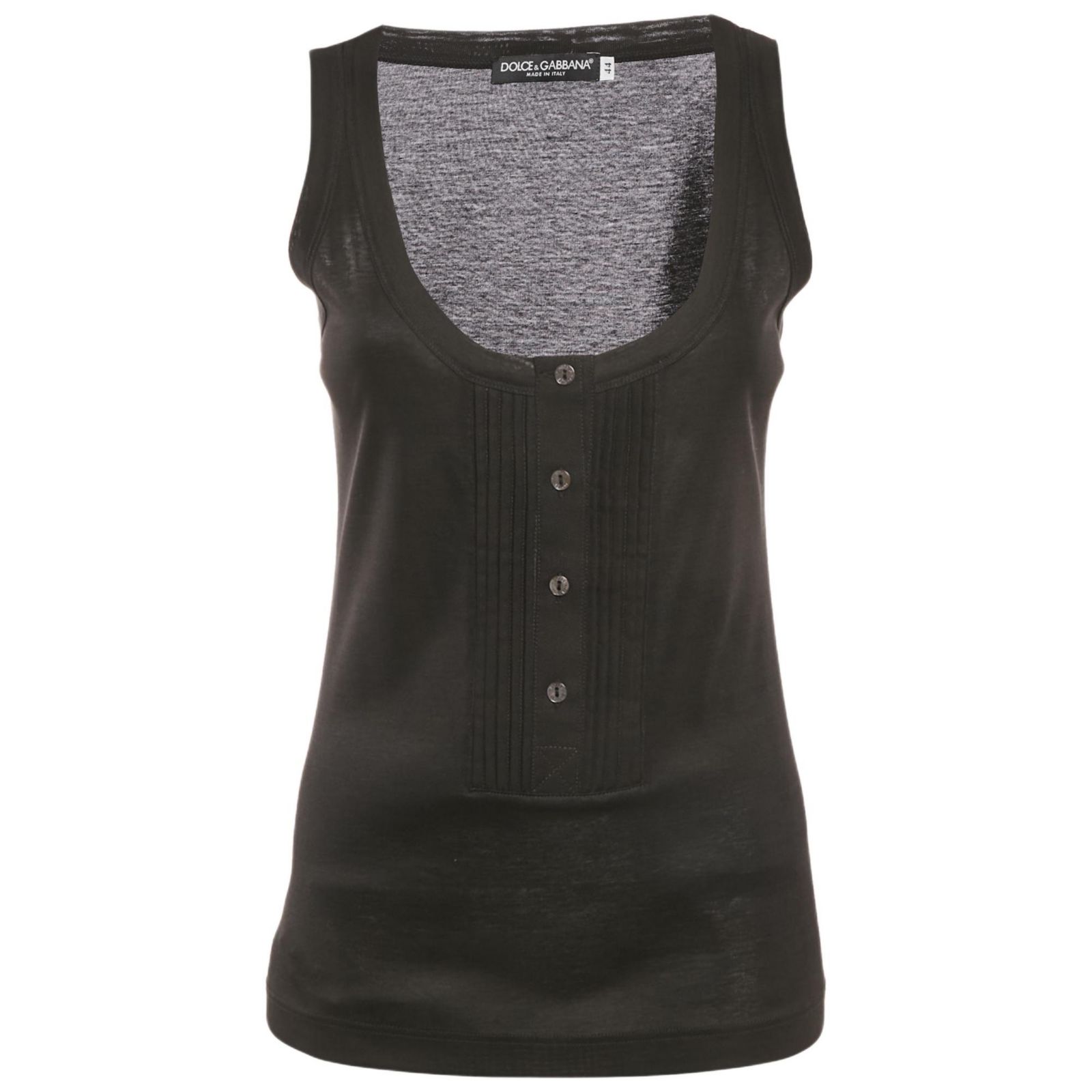 Pre-Owned Dolce & Gabbana Women's Stretch Cotton Pintuck Tank Top