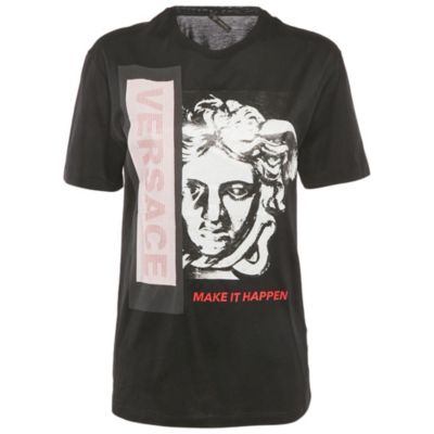 Женская хлопковая футболка Pre-Owned Versace Make It Happen Print
