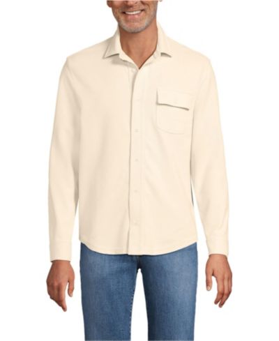 Мужская рубашка Lands' End Long Sleeve Knit Workwear Waffle