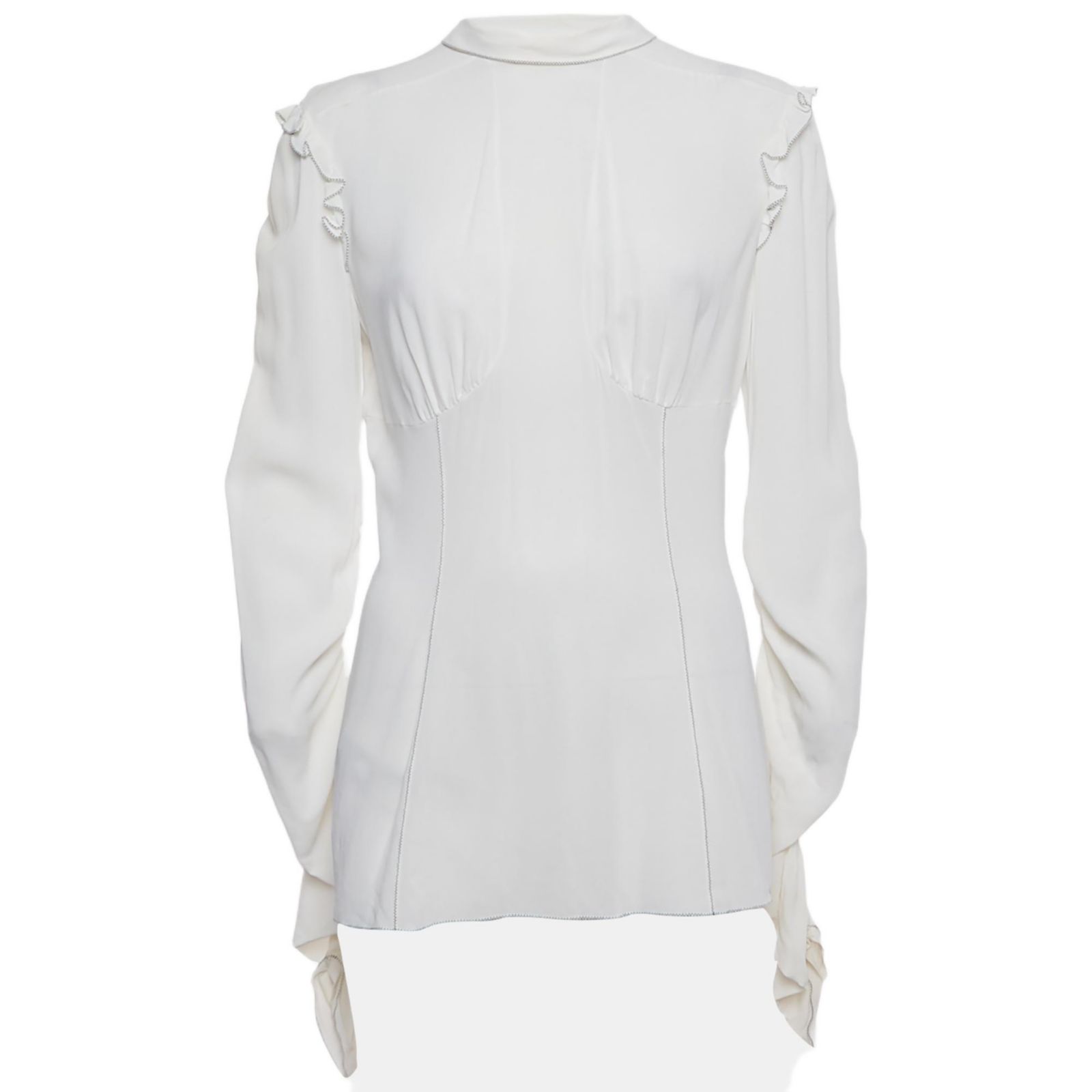 Pre-Owned Dolce & Gabbana Women's Chiffon Ruffled Blouse