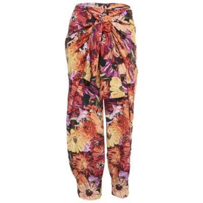 Брюки Stella Mccartney Women's Red Floral Print Silk Tie-Up