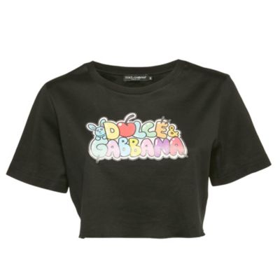 Женский хлопковый кроп-топ Dolce & Gabbana с принтом, б/у