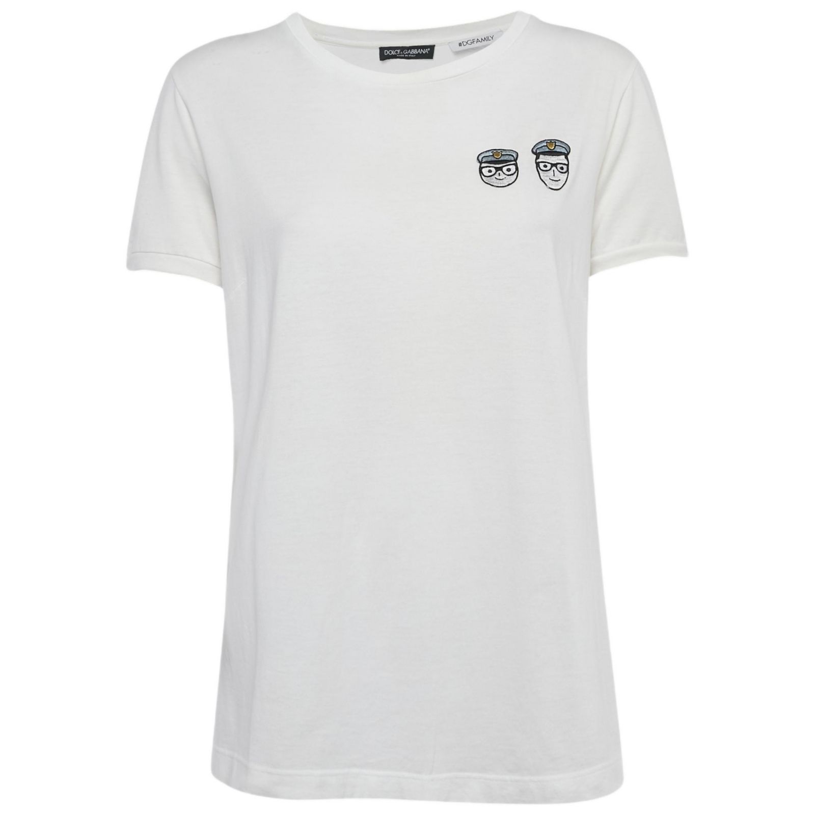 Мужская футболка Pre-Owned Dolce & Gabbana White Applique Cotton