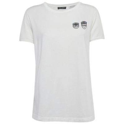 Мужская футболка Pre-Owned Dolce & Gabbana White Applique Cotton