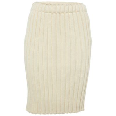Pre-Owned Dolce & Gabbana Women's Cream Rib Knit Pencil Skirt