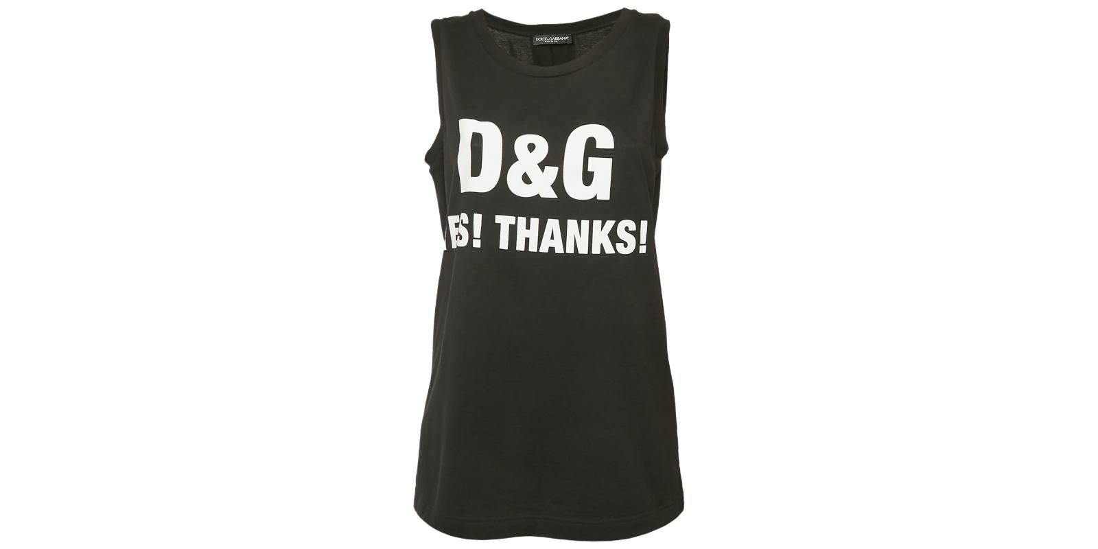 Pre-Owned Dolce & Gabbana Women's Printed Jersey Millennials Sleeveless T-Shirt