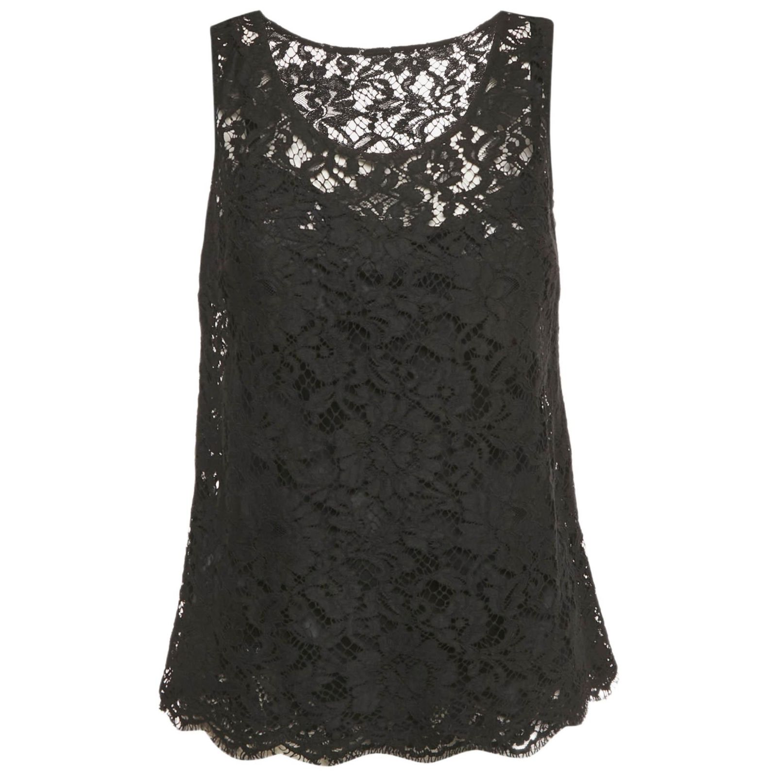 Pre-Owned Dolce & Gabbana Women's Black Lace Sleeveless Top
