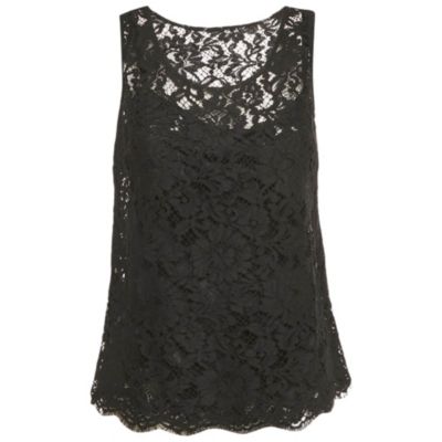 Pre-Owned Dolce & Gabbana Women's Black Lace Sleeveless Top