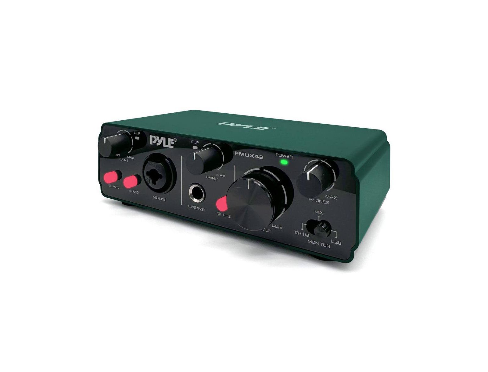 Аудиоинтерфейс Pyle 2IN 2OUT USB/ASIO, Brunswick Green