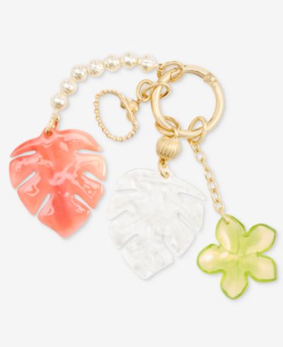 On 34th Coral Palm Leaf Bag Charm, Macy's Exclusive
