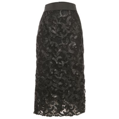 Pre-Owned Dolce & Gabbana Women's Black Lace Midi Skirt