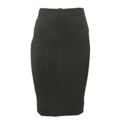 Pre-Owned Dolce & Gabbana Women's Black Textured Stretch Crepe Knee-Length Skirt