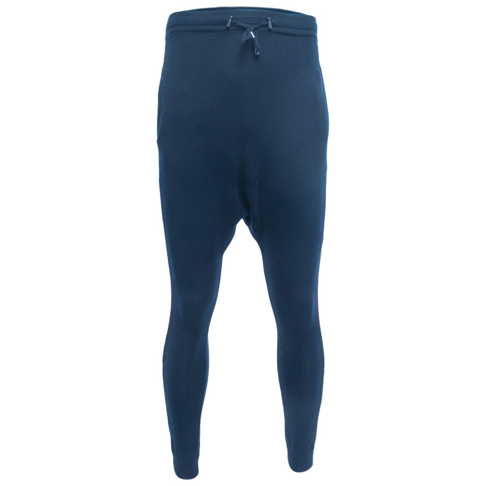 Pre-Owned Balmain Men's Navy Blue Cotton Side Stripe Detail Drawstring Yoga Pants
