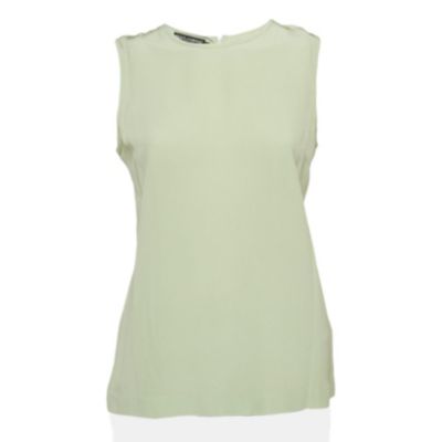 Pre-Owned Dolce & Gabbana Women's Green Silk Sleeveless Top
