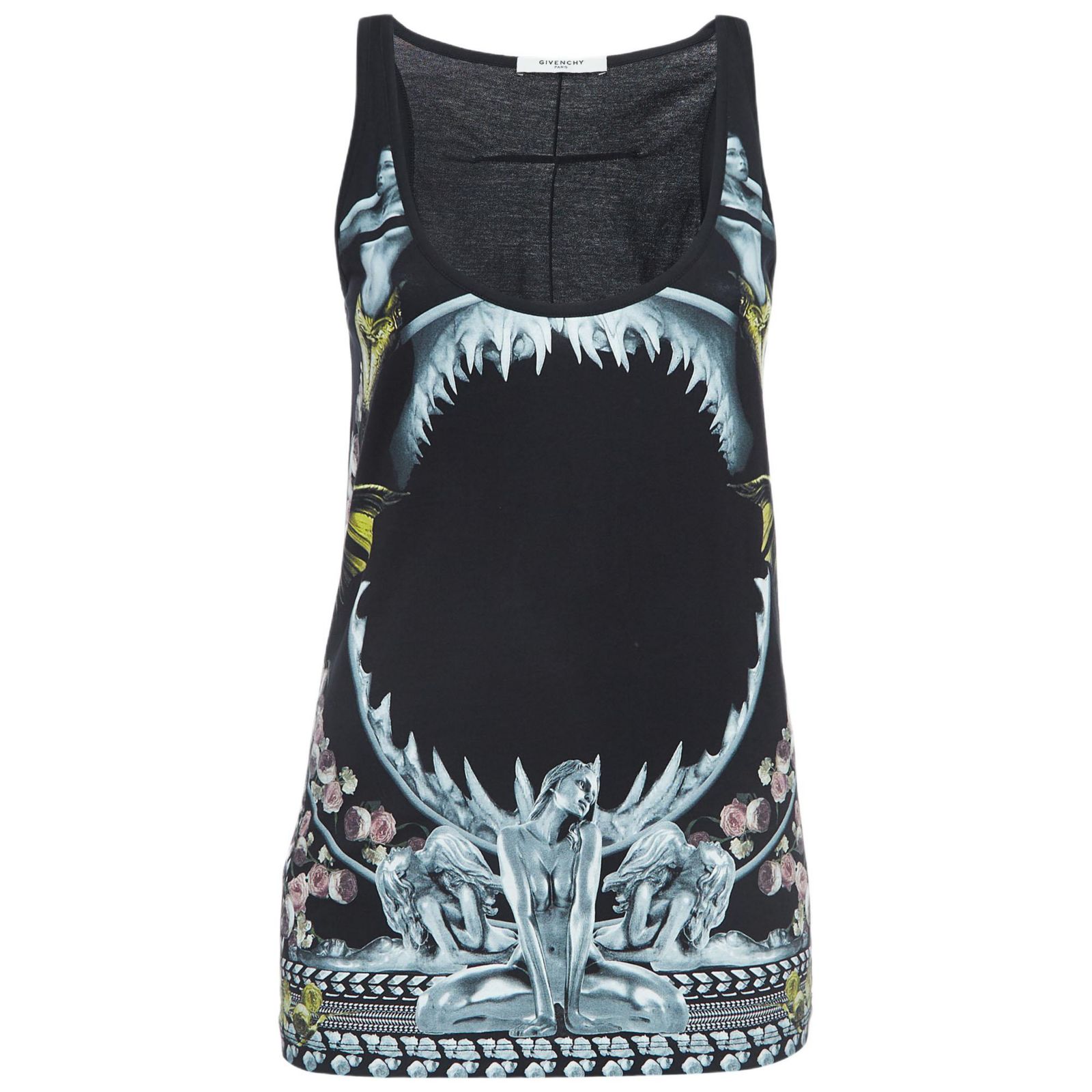Pre-Owned Givenchy Women's Black Print Cotton Knit Tank Top