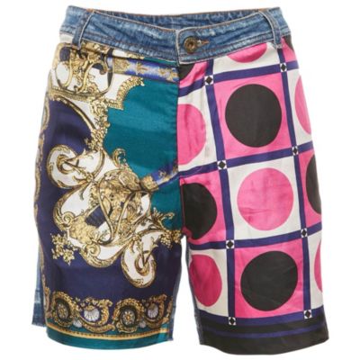 Шорты Dolce & Gabbana Women's Multicolor Patchwork Denim Bermuda