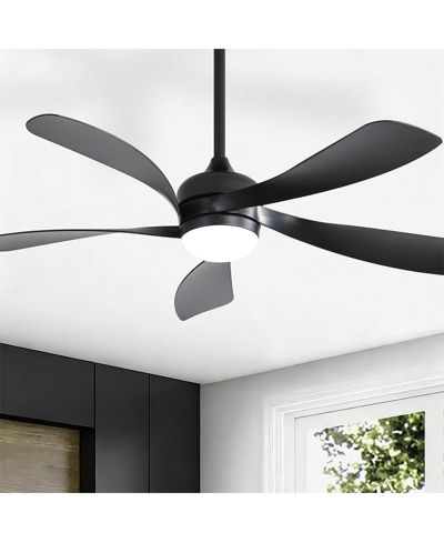 Потолочный вентилятор Sofucor 45-inch Modern Smart Black, 5 лопастей, с пультом и LED