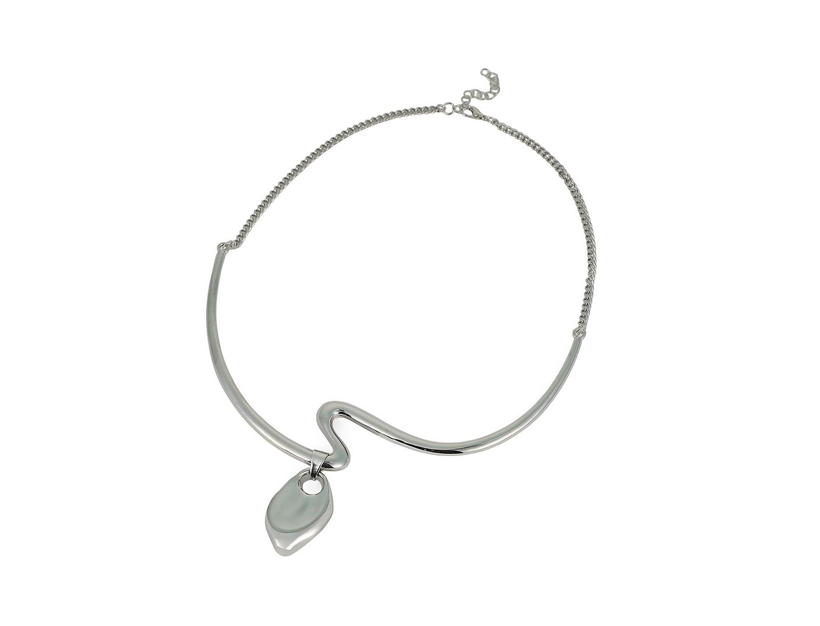 Женское ожерелье SOHI The Ripple-Shell Collar Chrome