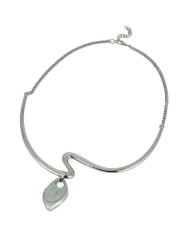 Женское ожерелье SOHI The Ripple-Shell Collar Chrome