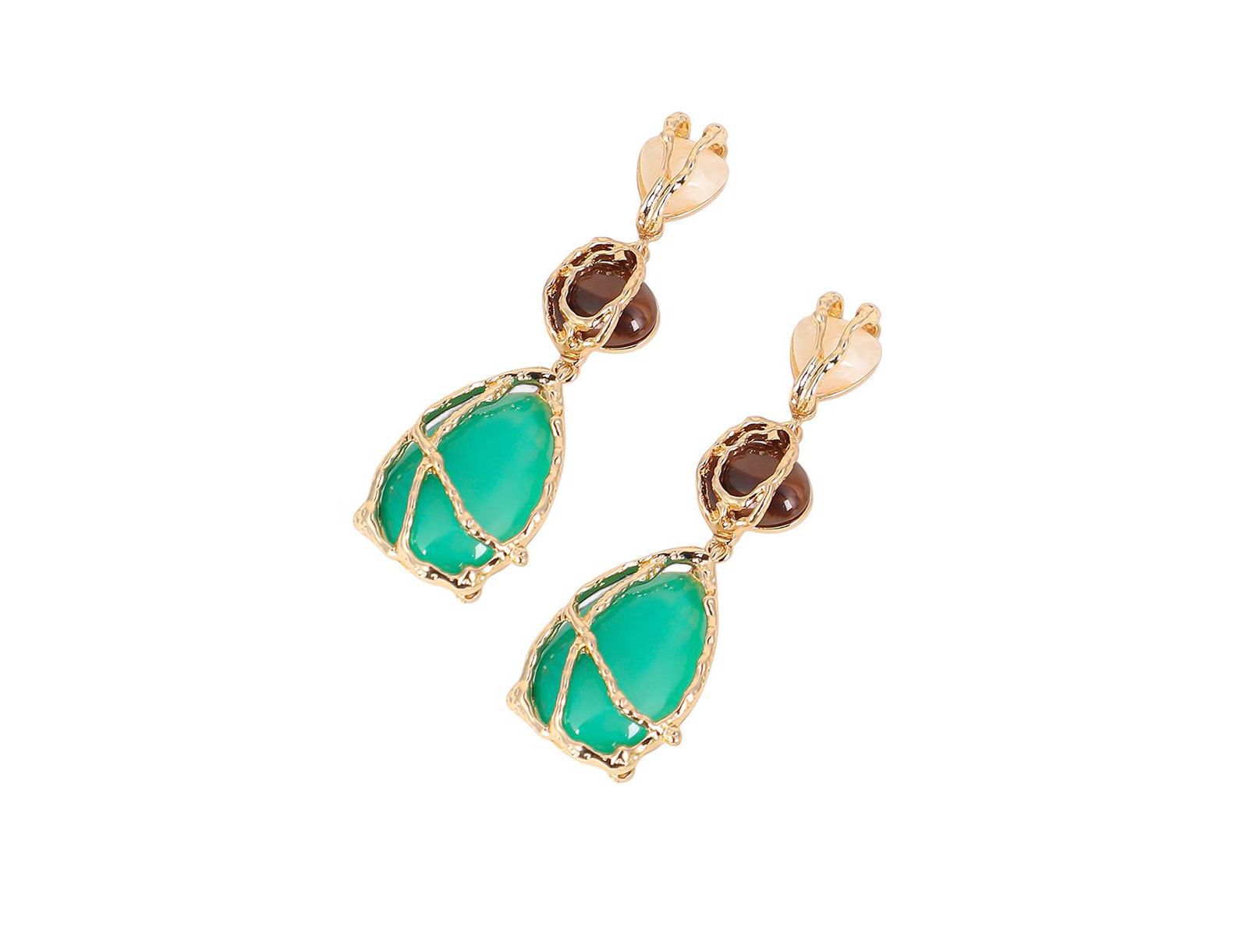 Женские серьги-подвески SOHI The Veined-Teardrop - California