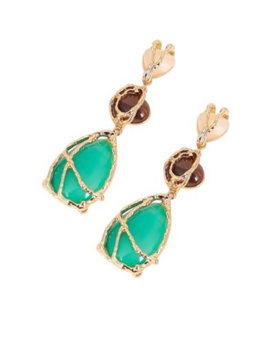 Женские серьги-подвески SOHI The Veined-Teardrop - California