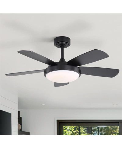 Потолочный вентилятор Sofucor 42-inch Modern Black 5-Blade с пультом управления