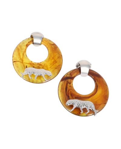 Women's The Circular-Panthera Statement Earrings - Metallic