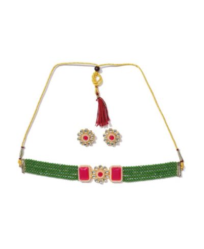Женский ювелирный набор SOHI Plated Kundan Beaded