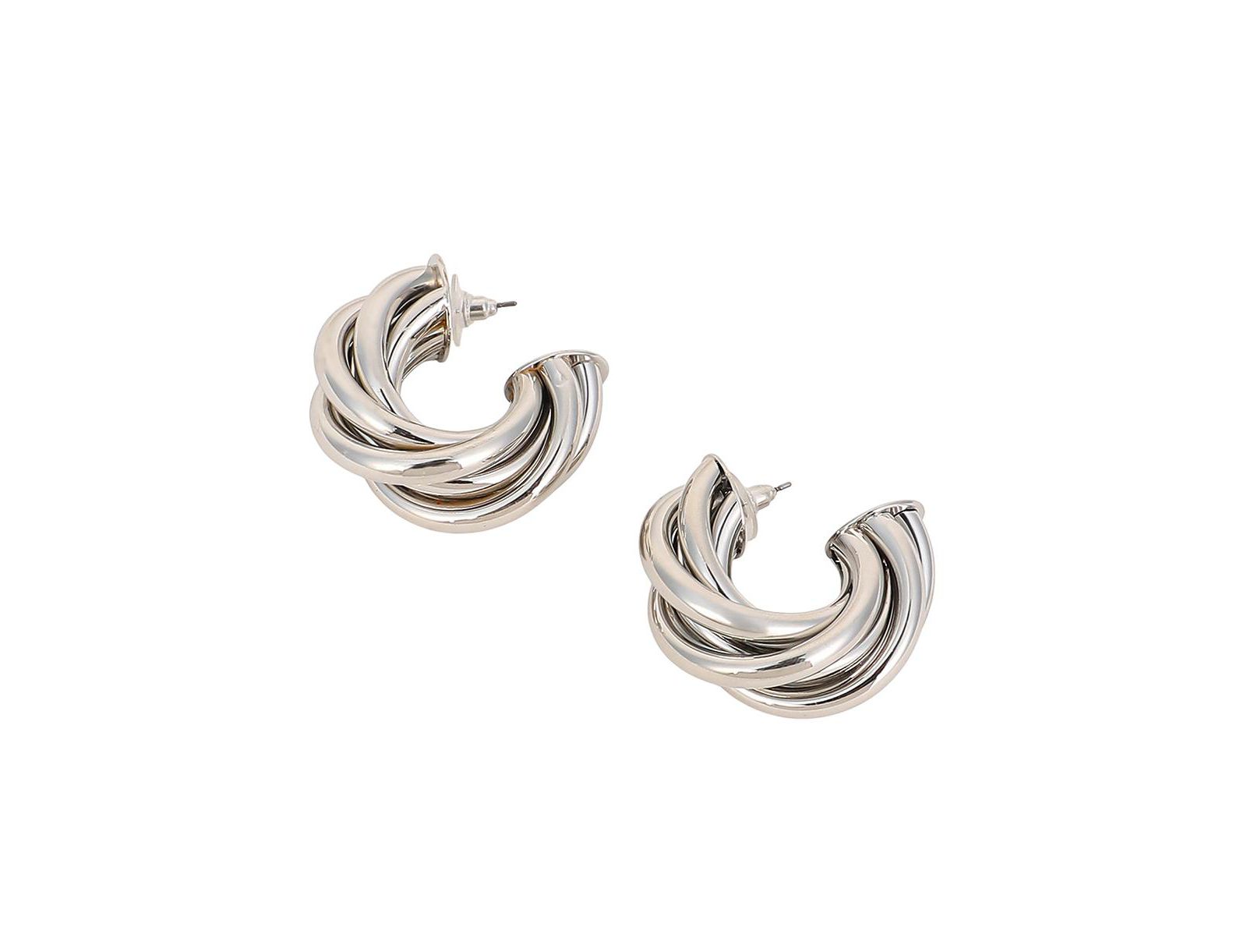 Женские серьги SOHI The Chunky-Twist Half-Hoop - металлические