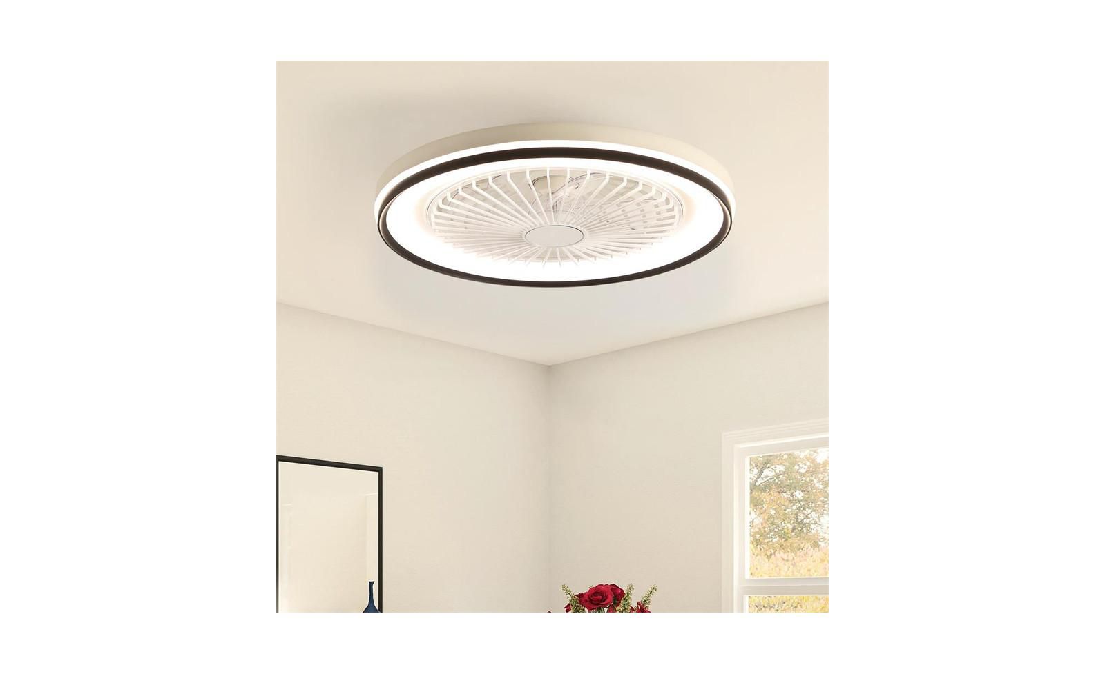 Sofucor Современный потолочный вентилятор White 7-Blade с диммируемым LED и пультом управления