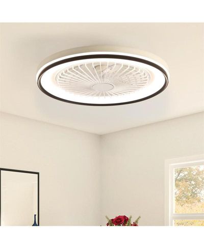 Sofucor Современный потолочный вентилятор White 7-Blade с диммируемым LED и пультом управления