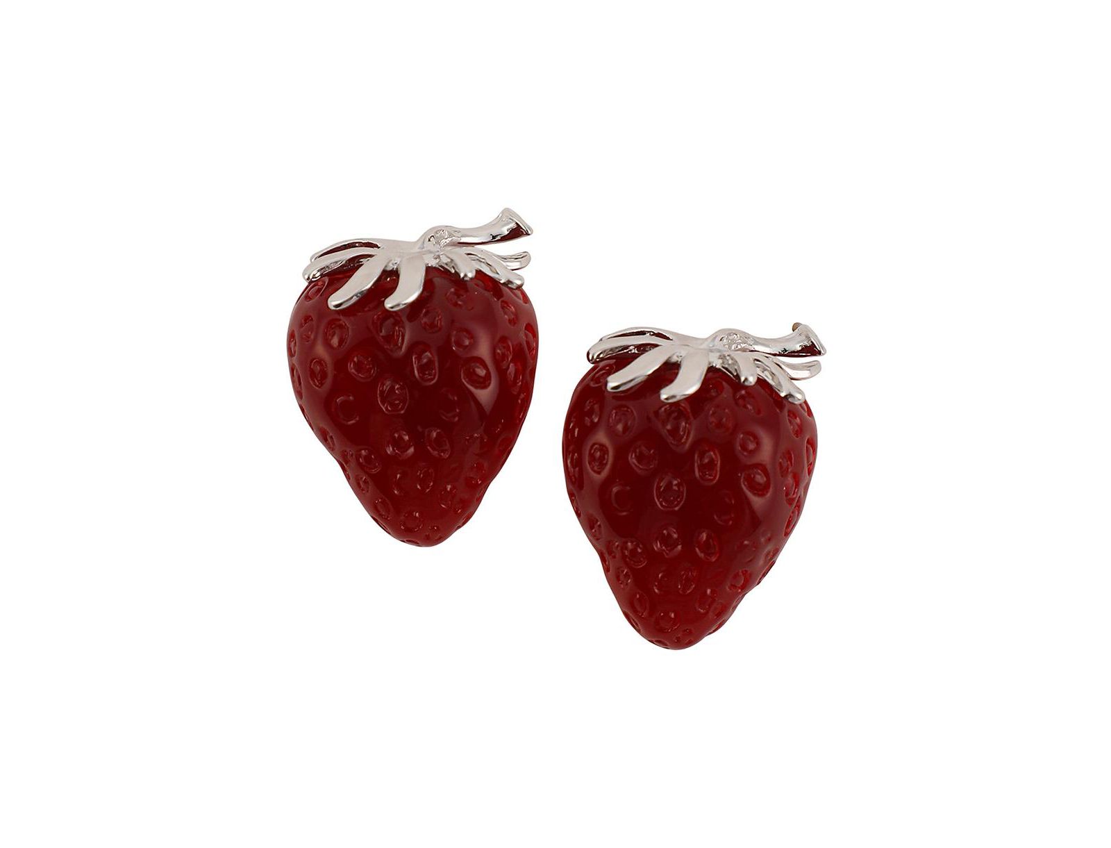 Женские серьги-гвоздики SOHI The Strawberry Berry & Metallic