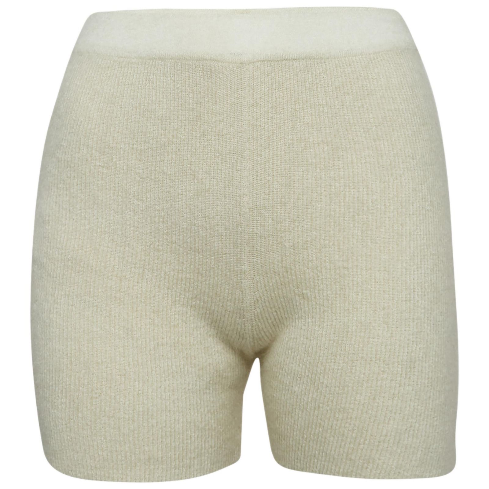 Женские шорты Jacquemus Cream Textured Rib Kit Pre-Owned