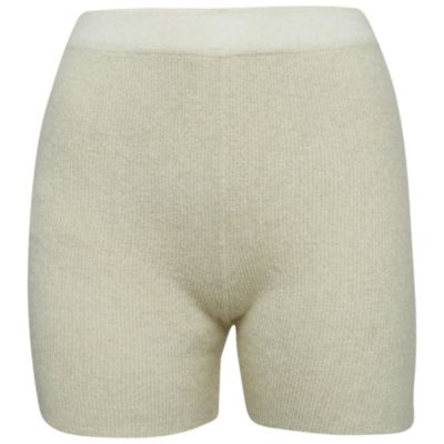 Женские шорты Jacquemus Cream Textured Rib Kit Pre-Owned