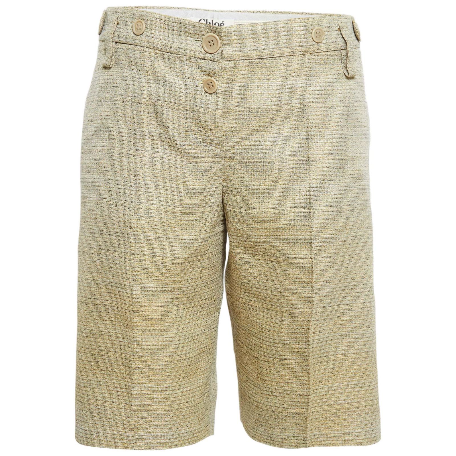 Pre-Owned Chloe Women's Beige Patterned Regular Shorts
