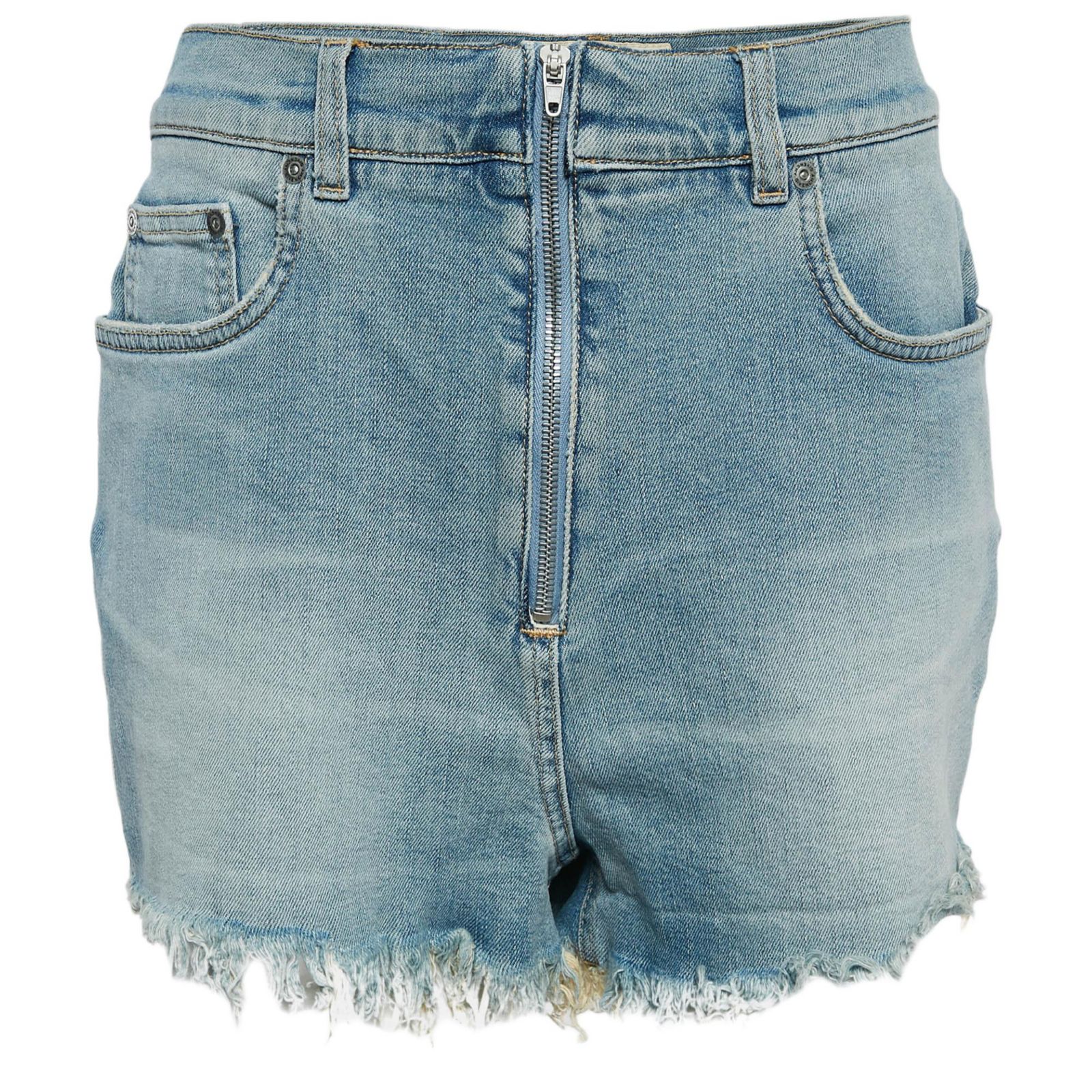 Винтажные шорты Givenchy Women's Blue Washed Denim Raw Edge Detail
