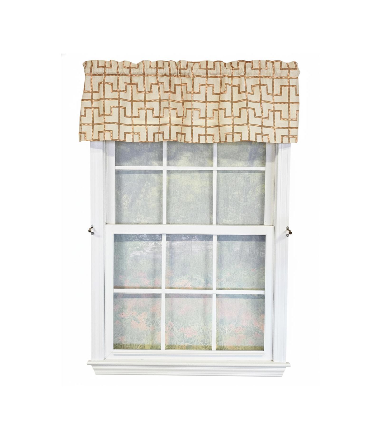 RLF Home 100% Cotton High Quality Torres Tailored Window Valance with 1.5" Rod Pocket 50" W X 12" L Cream