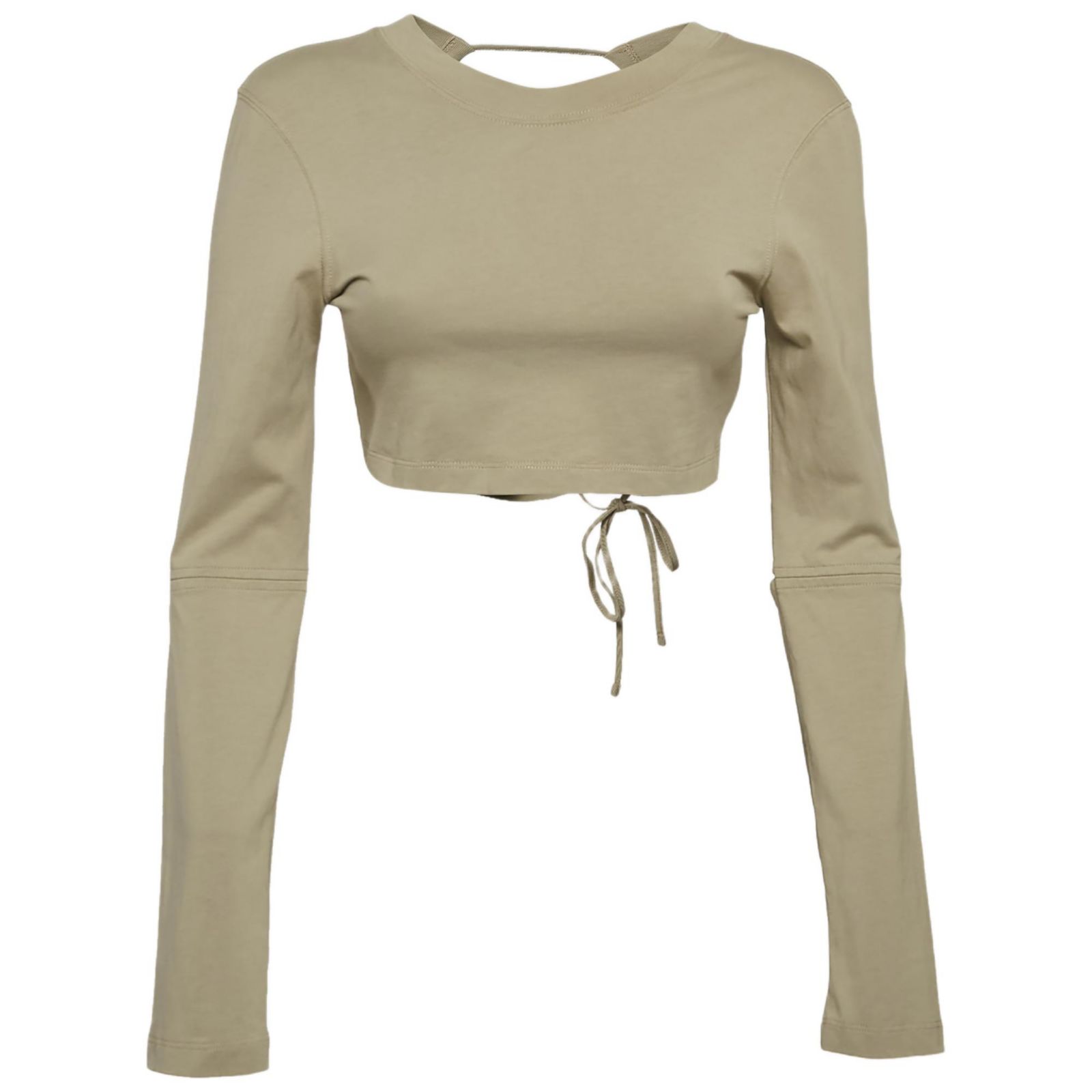 Pre-Owned Jacquemus Women's Sage Green Cotton Open Back Crop T-Shirt