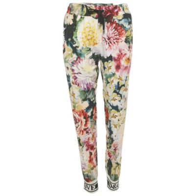 Женские брюки Dolce & Gabbana с многоцветным цветочным принтом crepe la modaandeacute bellezza