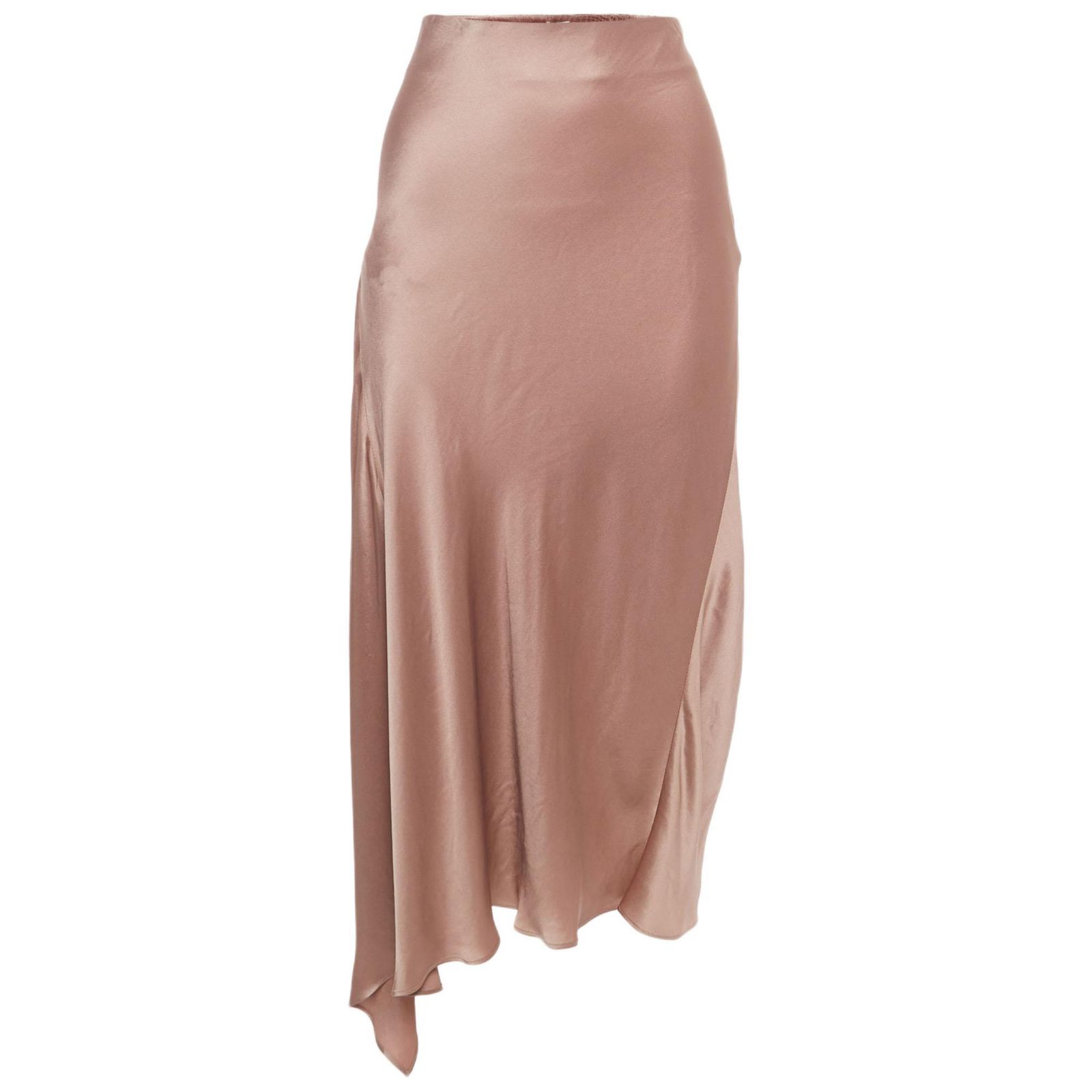 Pre-Owned Brunello Cucinelli Женская юбка midi Pink Satin Asymmetric