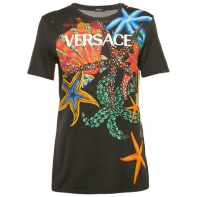 Мужская футболка Pre-Owned Versace Starfish Print Jersey Crew Neck