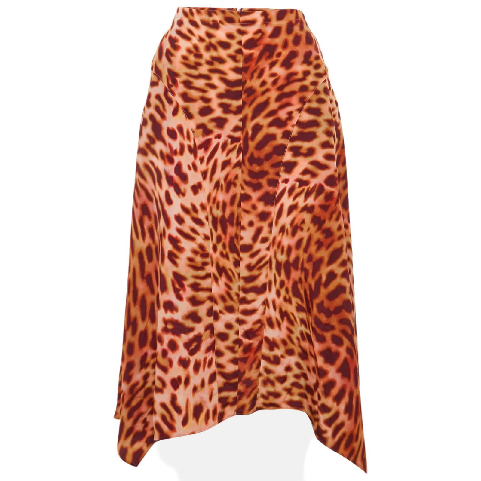 Миди-юбка Pre-Owned Stella Mccartney Pink/brown Leopard Print Silk