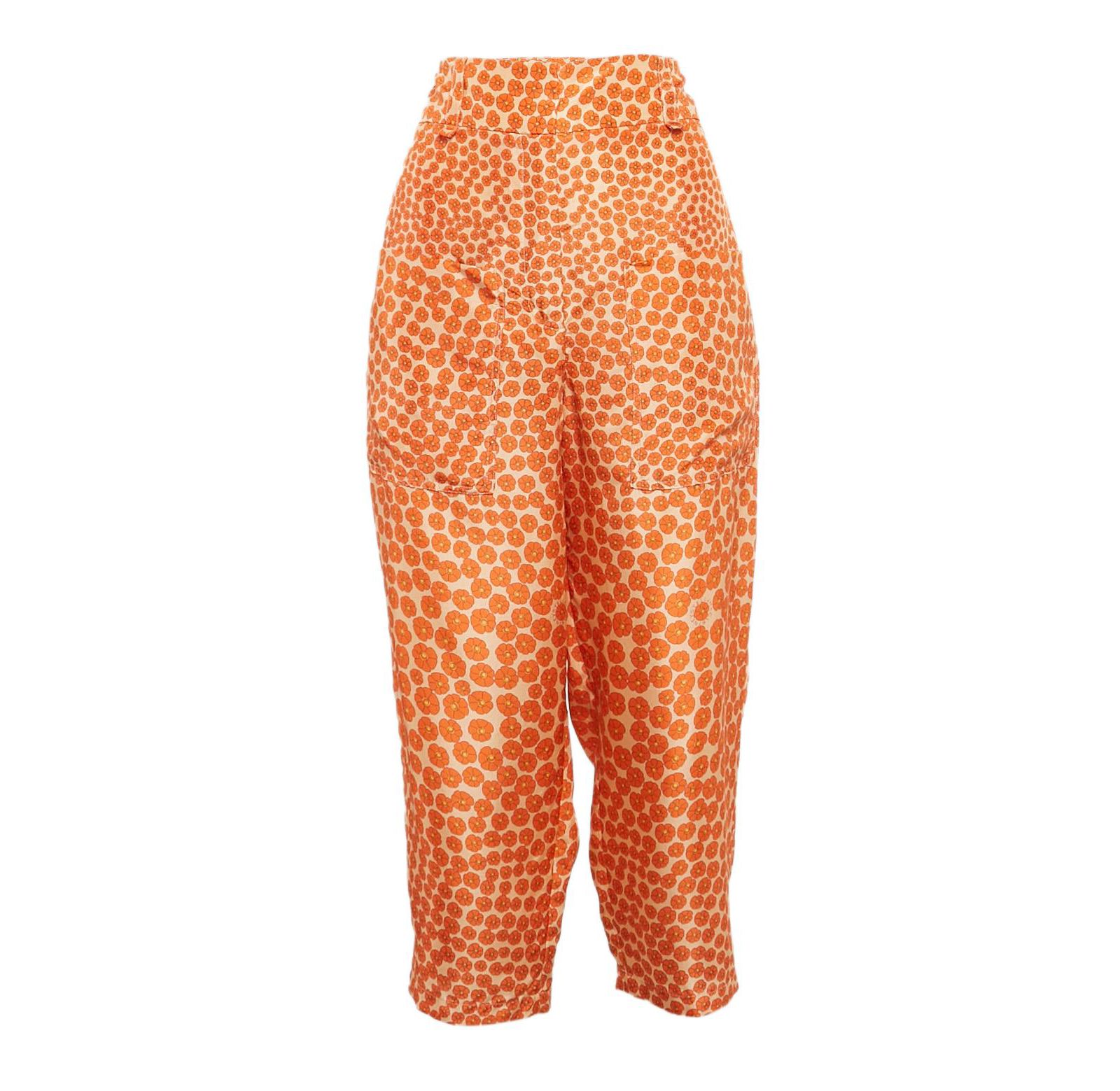 Женские шелковые брюки Pre-Owned Stella McCartney с цветочным принтом Orange Ditsy
