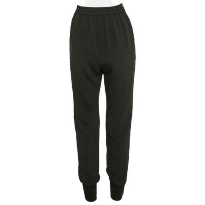 Stella McCartney Женские брюки из креповой ткани с отделкой кружевом, б/у