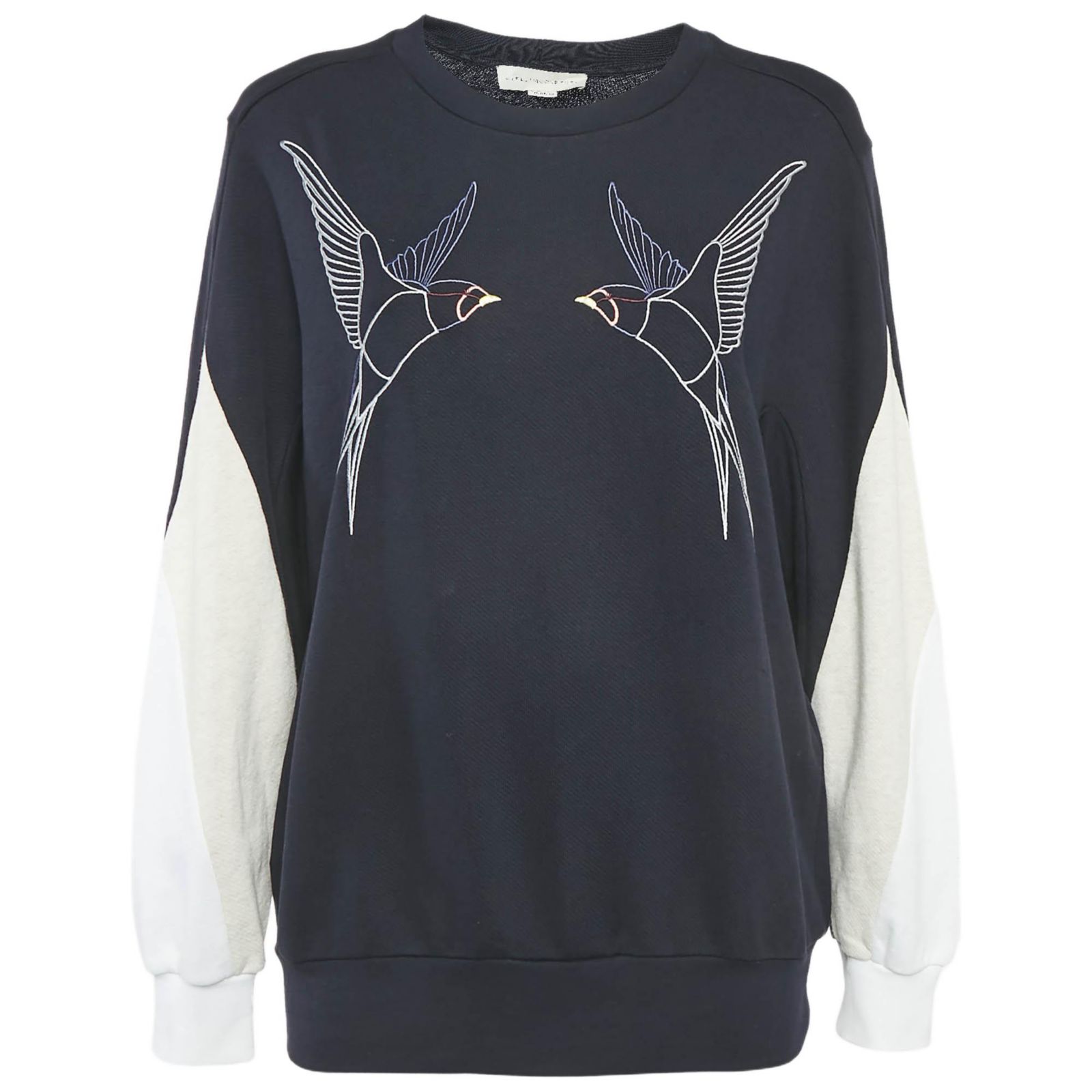 Pre-Owned Stella Mccartney Women's Black Studded Logo Cotton Knit Oversized Sweatshirt